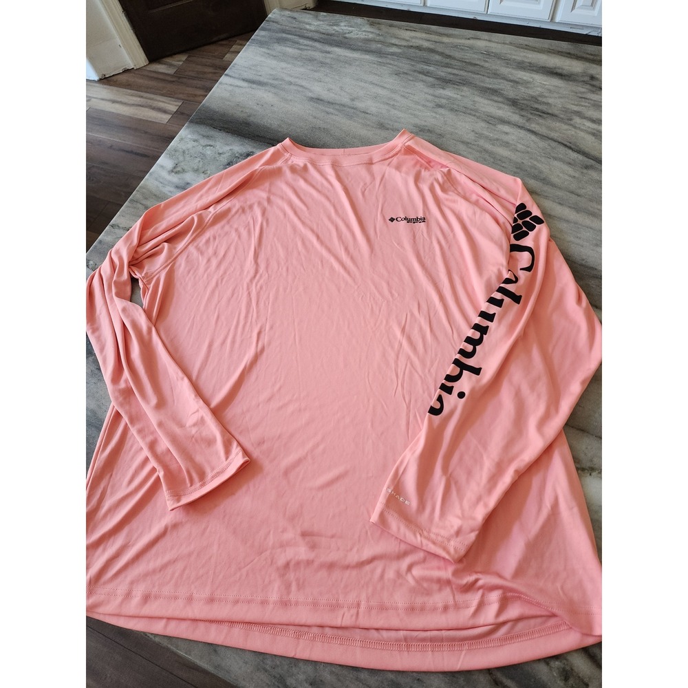 Columbia PFG Terminal Tackle Long Sleeve Shirt Coral Pink Mens XXL Omni-Shade